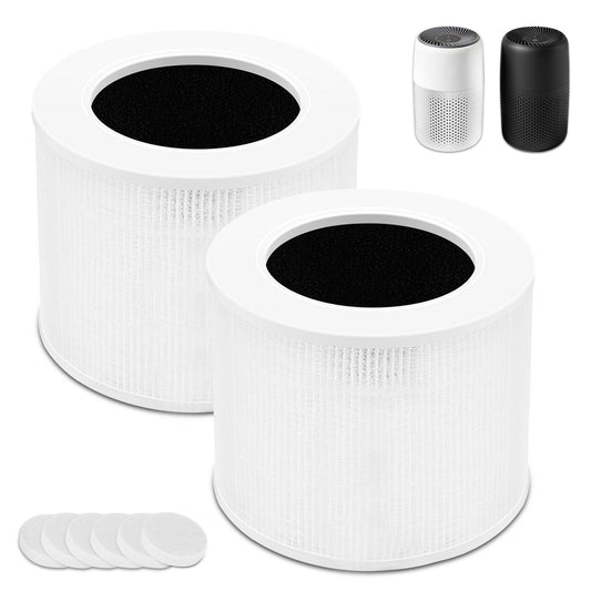2 Pack Core Mini Replacement Filter Compatible with LEVOIT Core Mini Air Purifier, 3-in-1 Filtration System H13 True Hepa and Activated Carbon Removes
