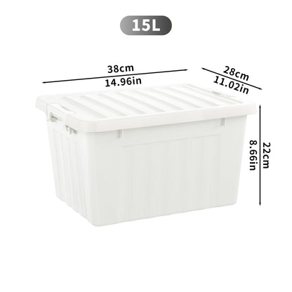 Cetomo 15L*3 Storage Boxes with Lids, Plastic Storage Box with Secure Side Latches, Stackable & Nestable Organizer for Home, Office, Moving, PP