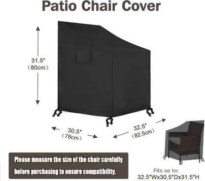 SIRUITON 420D Outdoor Furniture Cover 4-Piece Set, Heavy Duty Patio Furniture Covers, Outdoor Veranda Patio Garden Furniture Set, Waterproof Outdoor