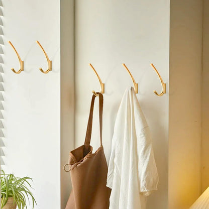 SARIHOSY Clothes Hook, Used for Single Layer Towel Bathroom Bedroom Classroom Kitchen, Golden 5-Piece Set Magnetic Towel Hooks for Back of Door