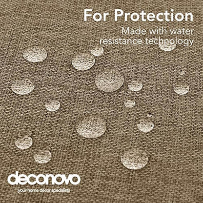 Deconovo Faux Linen Table Cover Wipeable Square Water Resistant Tablecloth for Party 51x51in(130x130cm) Taupe