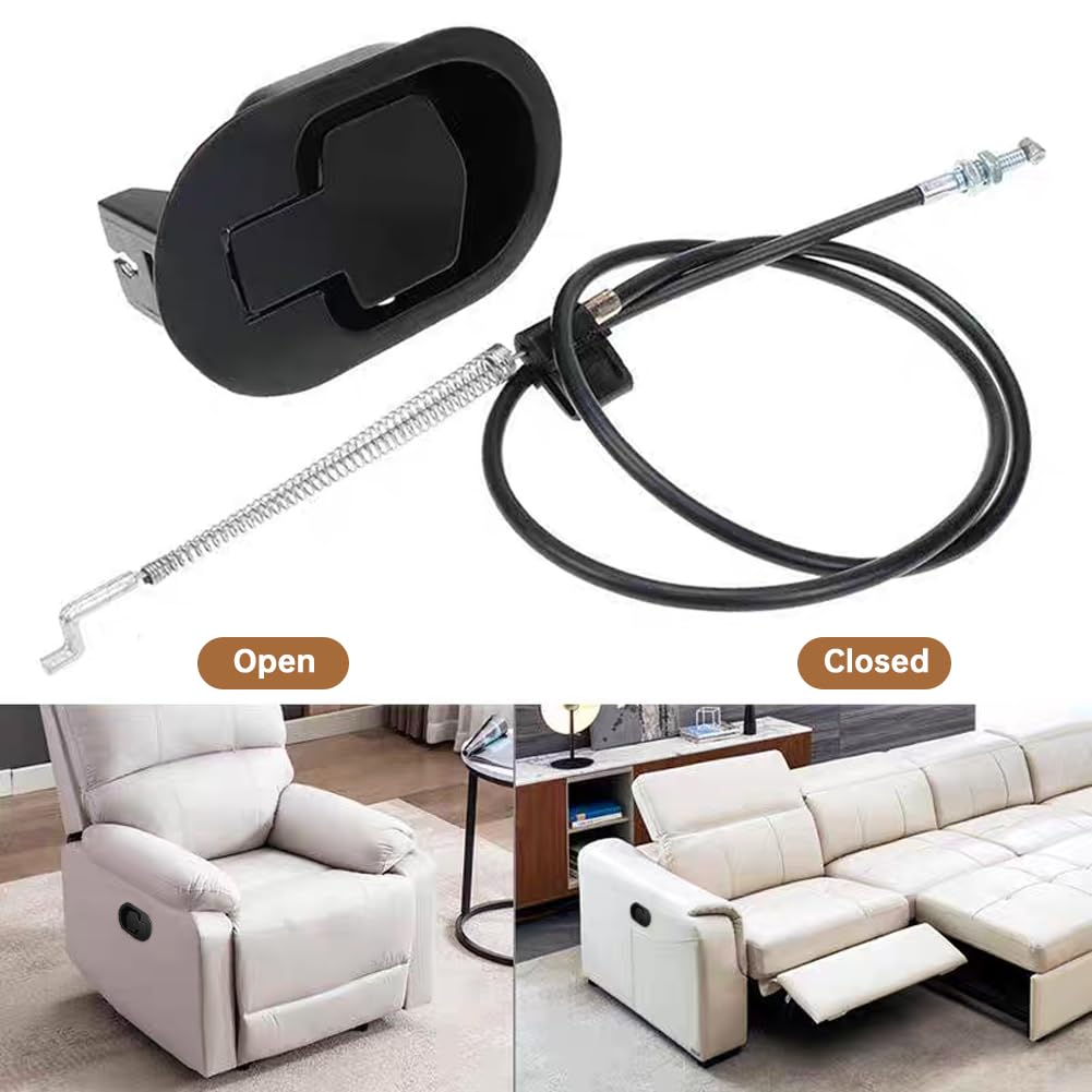 Kisbeibi Recliner Release Pull Handle, Aluminium Alloy Recliner Chair Parts Universal Recliner Release Pull Handle Replacement Cable