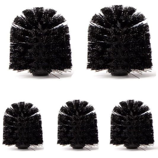 Voarge Toilet Replacement Brush Head Set of 5 Loose Toilet Brush Head Made of Plastic Diameter 8 cm Black
