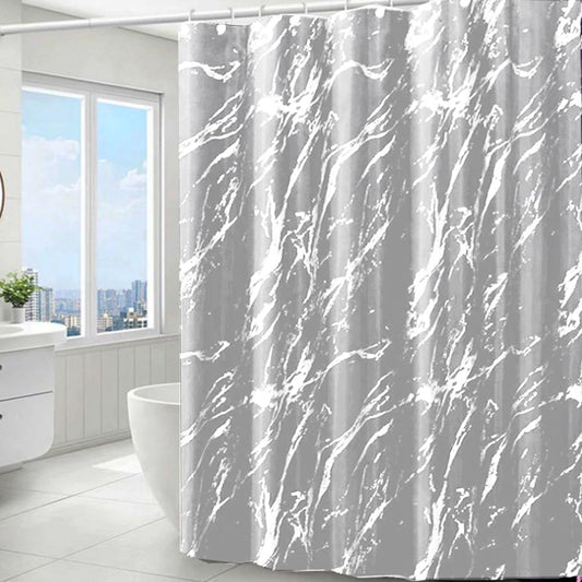 Grey Shower Curtain 180x180cm gray Marble pattern shower curtains Water Resistant Quick Dry Polyester Bathtub Shower Curtain with 12 Hooks for Wet