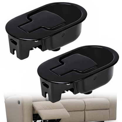 Relax Armchair and Sofa Lever, Solid Aluminium Metal Handle Black without Poweka Cable (2 Pieces)