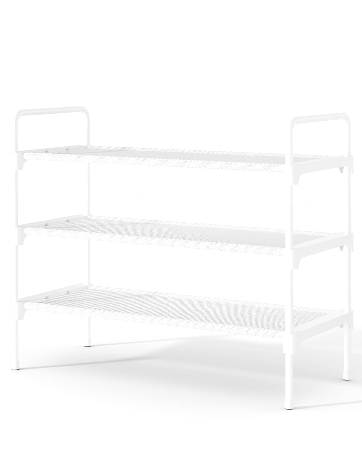 Kitsure Space-Saving Shoe Rack for Closet, 70.0 cm Wide - 3 Tiers, White