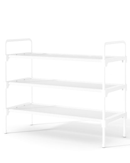 Kitsure Space-Saving Shoe Rack for Closet, 70.0 cm Wide - 3 Tiers, White