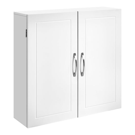 VASAGLE Bathroom Wall Cabinet, 30 x 60 x 60 cm, Cloud White, Modern, Adjustable Shelves, Wall-Mounted, Bathroom Cabinet