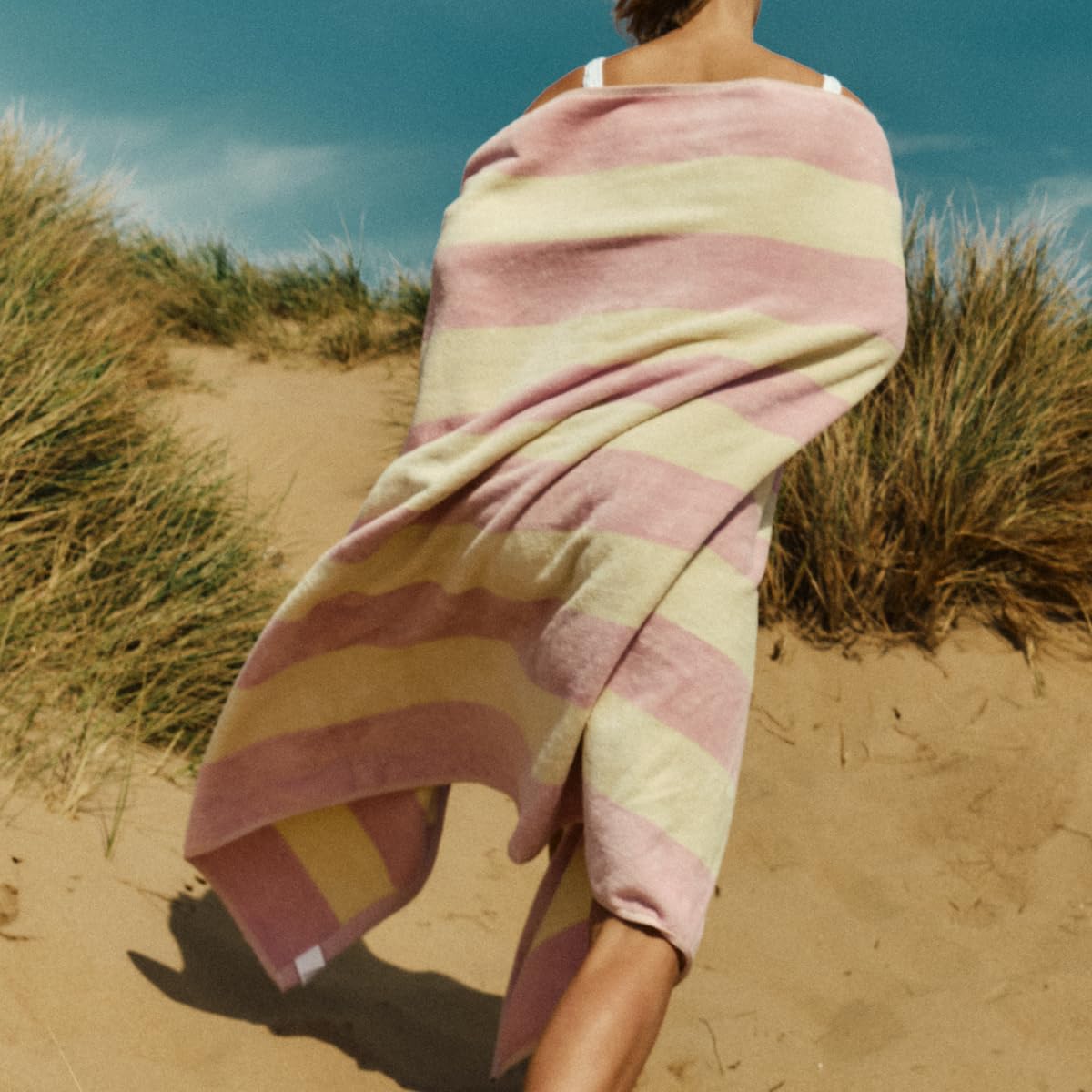 Christy Ice Cream Stripe Beach Towel | Extra Large | Sand Free | 100% Cotton | Luxury Super Soft Velour Front | Quick Dry Towelling Rear