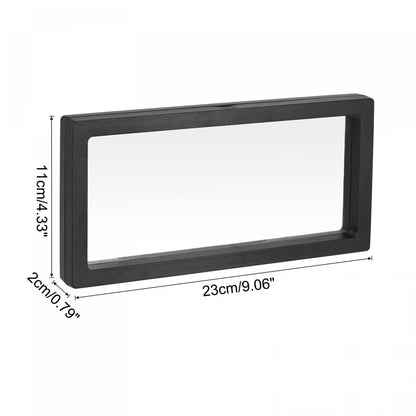 sourcing map Floating Thin Film Display Box with Base 23cm x 11cm x 2cm Black