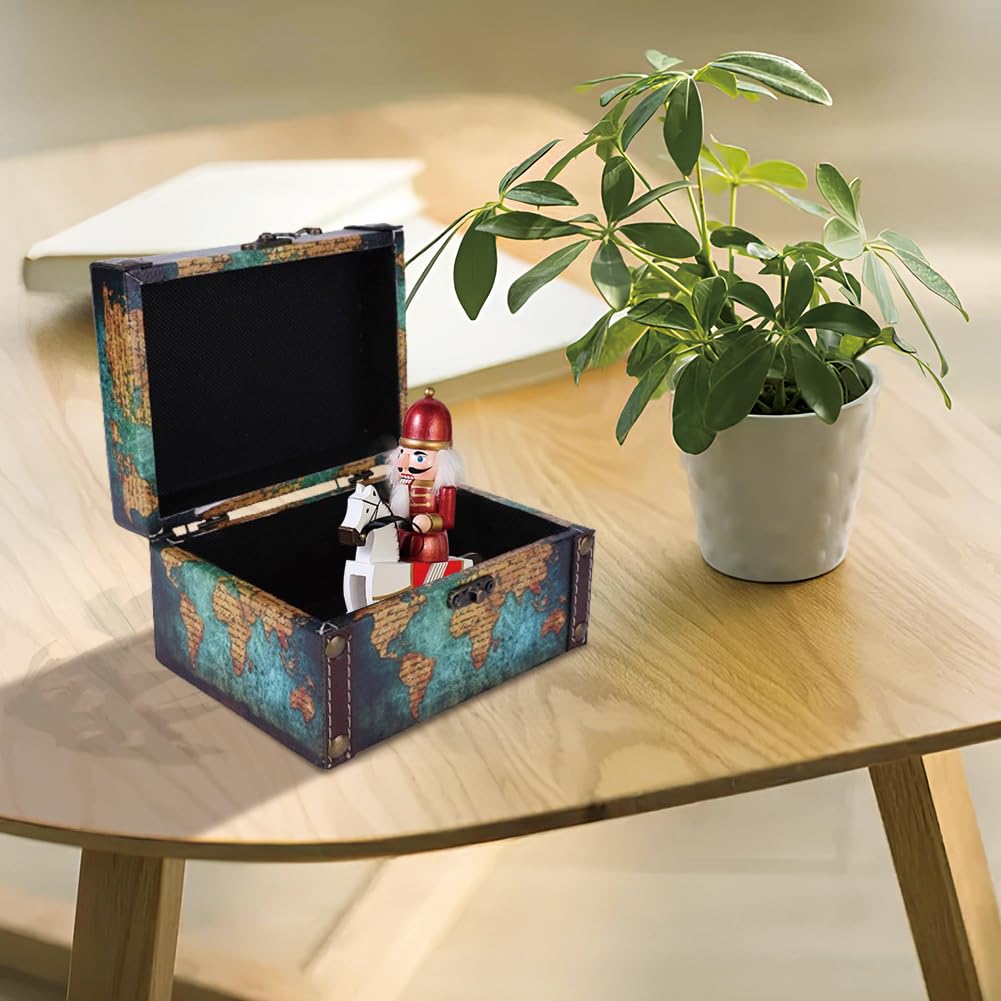 Leopacat Decorative Boxe,Wood Storage Box with Lid European Style Organizer