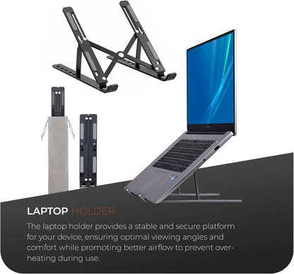 Roe Tenpo Adjustable Laptop Stand for Desk, 6-Angle Laptop Riser Portable Laptop Holder