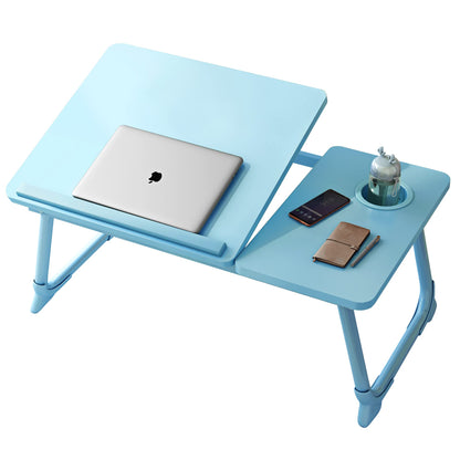 Laptop Desk, Laptop Bed Table with Foldable Legs & Cup Slot, Reading Holder Notebook Stand Breakfast Bed Tray Book Holder for Sofa, Bed, Terrace