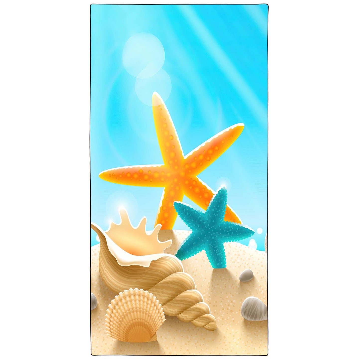 YISUMEI Shells Conch Starfish Beach Towels for Adults Extra Large 180x90cm, Microfibre Quick Dry Towel for Travel Swimming Camping Sports