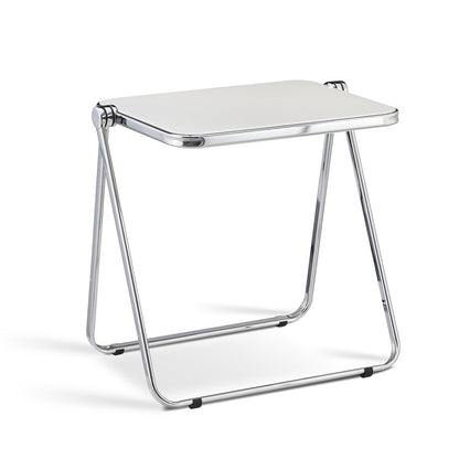 TAO ONE Acrylic Folding Table - Modern TV Tray Dinner Table - Small Folding Table Foldable Computer Desks Space-Saving with Chrome Frame No Assembly
