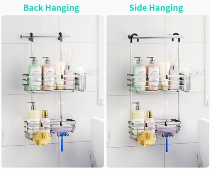 HapiRm Hanging Shower Caddy Organiser - 2 Tier Rustproof 304 Shower Storage