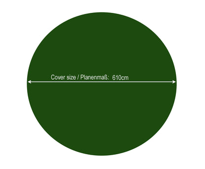 QUICK STAR Winter Swimming Pool Cover Round 180g/m? for Poolsize 500-550cm (18ft) Tarpaulin dimension ? 610cm Green