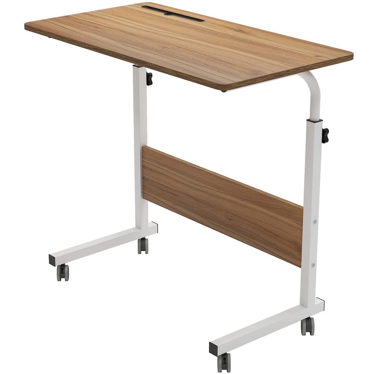 sogesfurniture 80 * 40cm Laptop Table Sofa Table Side Height Adjustable, Mobile Computer Stand Laptop Notebook Desk PC Stand Portable