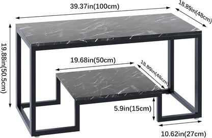 Coffee Table with Storage Shelf, Living Room Table with Metal Frame, Coffee Tables for Living Room, Center Table