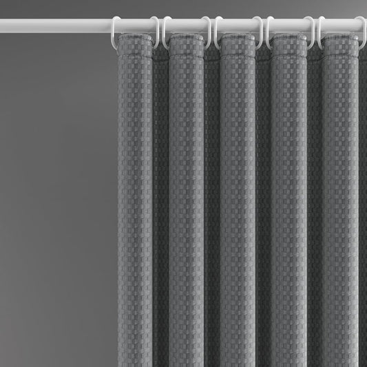 Lkw Ogechi 180/200/240cm Long Grey Anti-mould Shower Curtains, Wet Room Waterproof Polyester Shower Curtain, Waffle Weave Textured Extra Wide Washable