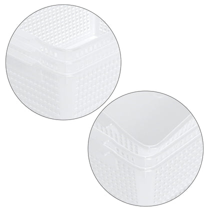 Qskely 3-Pack Large Plastic Storage Basket, Clear Kitchen Cupboard Baskets