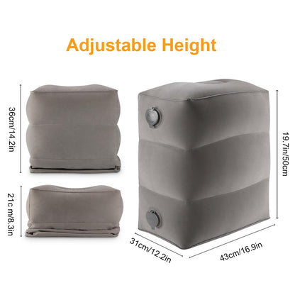 Maliton Airplane Footrest, Inflatable Foot Rest for Kids, Adjustable Height