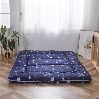 MAXYOYO Japanese Floor Mattress Futon Mattress, Thicken Tatami Mat Sleeping Pad Foldable Roll Up Mattress Dormitory Mattress Pad Floor Lounger Pillow