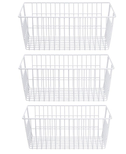 SANNO Freezer Wire Organizer Storage Basket Large Organizer Bins for Organizing Fridge Storage, Freezer, Office, Bathroom