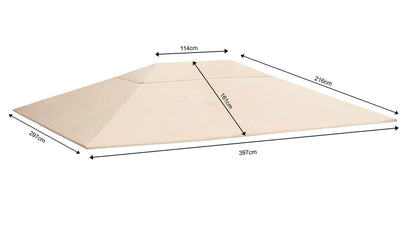 QUICK STAR Replacement roof for garden pavilion 3x4m Beige antique pavilion roof replacement cover