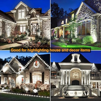 NATPOW Garden Lights, Garden Spike Lights Mains Powered, LED Spotlight Outdoor 6-in-1 Landscape Spot Light with Adapter, IP65 Waterproof 5V Spotlights for Lawn, Pathway, Yard (6000K)
