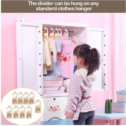Zwenjuan Baby Wardrobe Dividers,9PCS Wooden Clothes Dividers,Hanger Divider Closet Clothes Organiser Labels Baby Size Dividers for Wardrobe,Baby