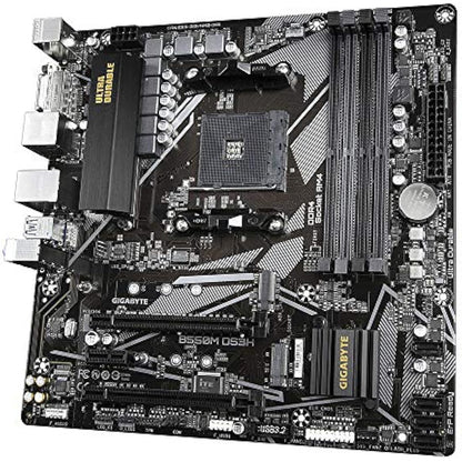 Gigabyte B550M DS3H Motherboard - Supports AMD Ryzen 5000 Series AM4 CPUs, 5+3 Phases Pure Digital VRM, up to 4733MHz DDR4 (OC), 2xPCIe 3.0 M.2, GbE LAN, USB 3.2 Gen1
