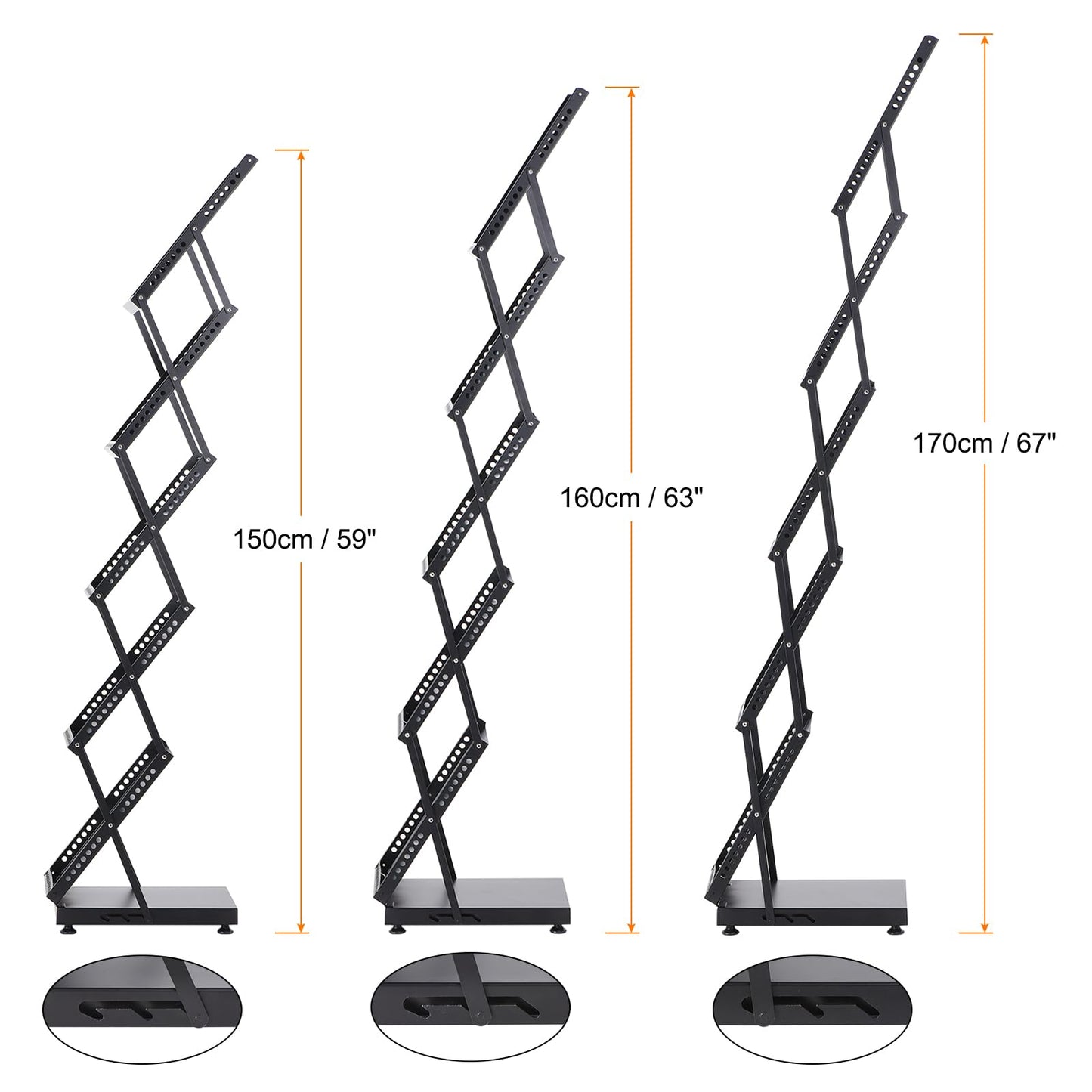 PATIKIL Foldable Magazine Display Racks Floor Standing 5 Layers Brochure Stand Catalog Literature Holder with Wheels for Hotel, Exhibition