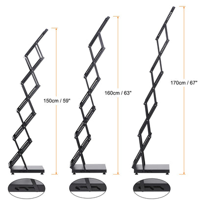 PATIKIL Foldable Magazine Display Racks Floor Standing 5 Layers Brochure Stand Catalog Literature Holder with Wheels for Hotel, Exhibition