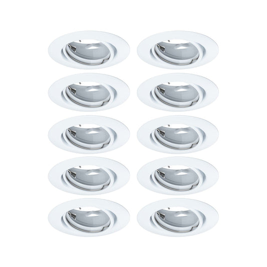 Paulmann 93400 LED Base recessed luminaire Round swivelling max. 10x10 watts recessed Spotlight White recessed lamp Metal Ceiling spot GU10