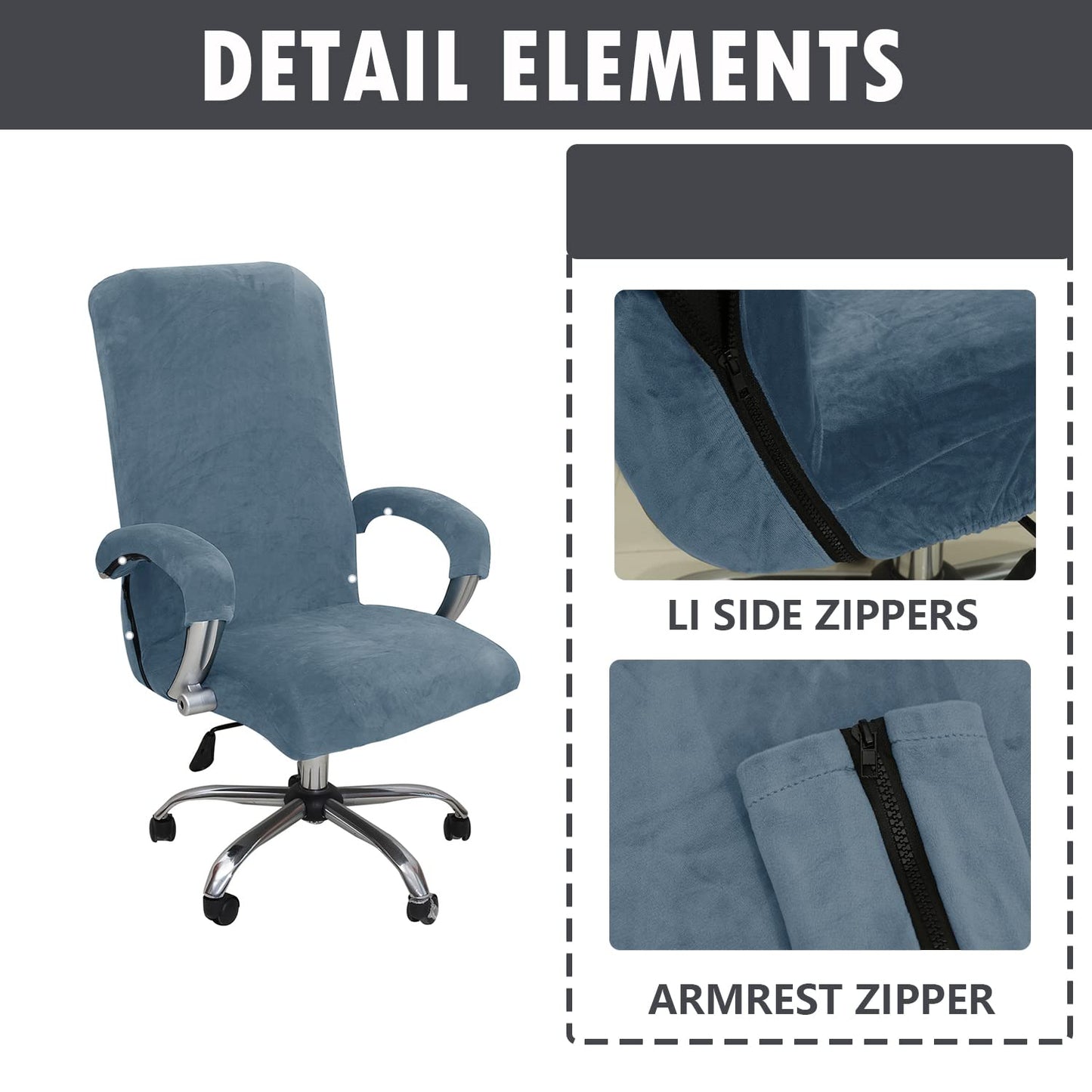 Bestenrose Velvet Office Chair Cover Stretch Computer Desk Armchair Covers
