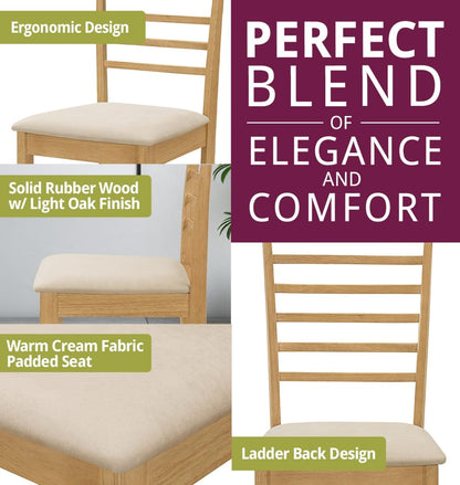 Hallowood Furniture Ledbury Small Light Oak Dining Table and Chairs Set 2