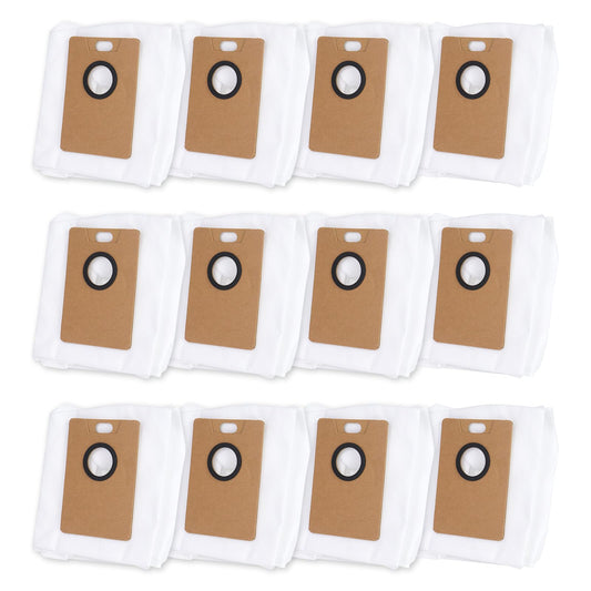 12 Pack Dust Bags RVA202 Compatible with Tapo RV30 Max Plus, RV20 Max Plus Robot Vacuum Cleaner, 3.5L Large Capacity Vacuum Cleaner Bags Replacement