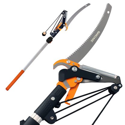 GARCARE Pole Saws for Tree Trimming, Loppers and Pole Saw 2 in 1, Lightweight Telescoping Tree Pruner with 35mm Cutting Capacity, Adjustable Length