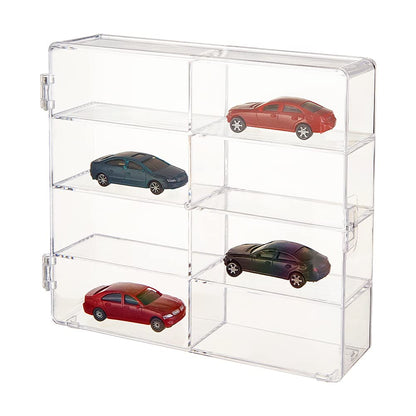 OLYCRAFT 8 Compartments Acrylic Car Display Case 19.5x17x4.4cm Small Cabinet Display Box Acrylic Model Car Displays Case Clear Bead Containers Clear
