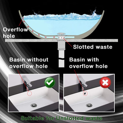 Xcel Home Black Dome Click Clack Unslotted Basin Waste | G 1 1/4" BSP