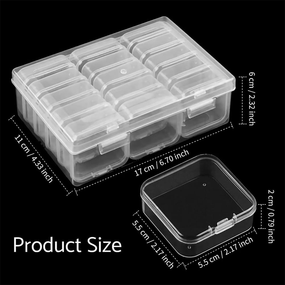 Hahhhha Small Clear Plastic Craft Storage Box with Lids, bead storage boxes with compartments,craft organiser storage box,Compartments Clear Plastic