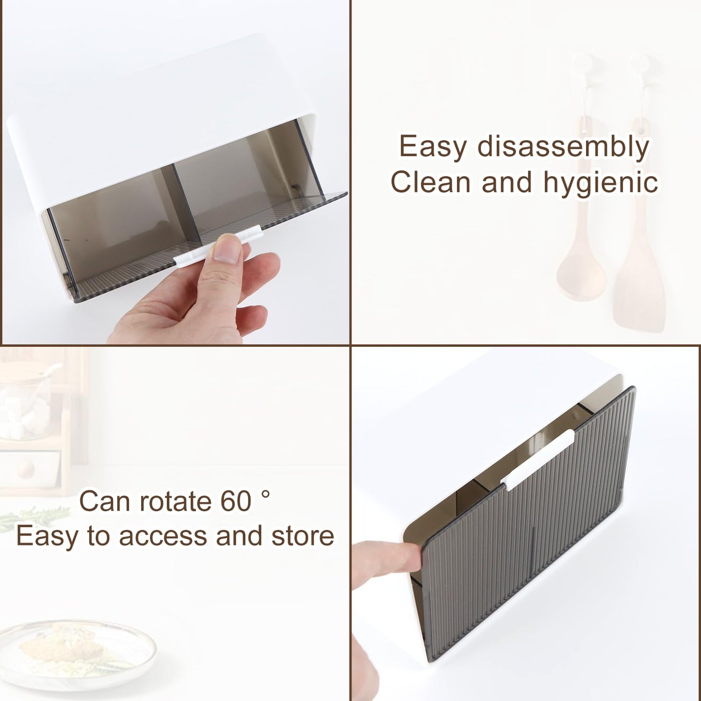 Cotton Pad Dispenser Cotton Buds Container, Wall Mounted Cotton Pads Storage, Dressing Table Accessories with 2 Compartments