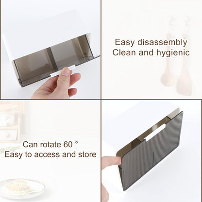 Cotton Pad Dispenser Cotton Buds Container, Wall Mounted Cotton Pads Storage, Dressing Table Accessories with 2 Compartments
