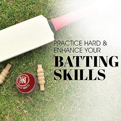 Mozi Sports® Leather Cricket Ball Senior Hand Stitched Match Quality Balls Weight 5.50oz