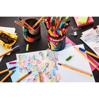 STABILO point 88 - Fineliner - ARTY - Tin of 45 - Assorted Colours