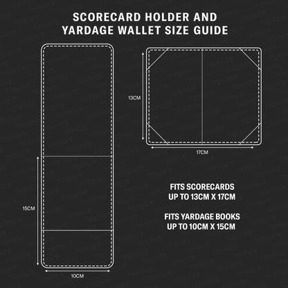 TORRO Golf Scorecard and Yardage Book Holder ? Genuine Leather Golf Score Card and Yardage Wallet with Pencil Loop (Black with Red Detail)