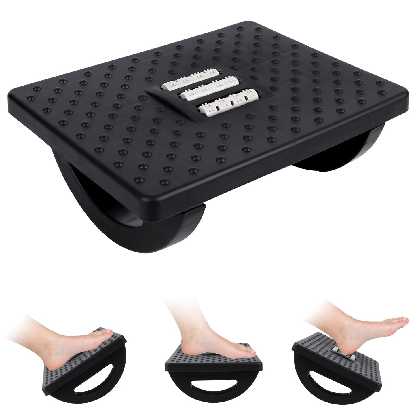Nymblis Foot Rest Under Desk, Non-Slip Foot Stool with Roller Massager