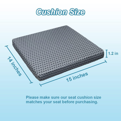 Shower Chair Seat Cushion - 4D Mesh Soft Mat Transfer Bench Pad Bath Stool Padded Pillow with Fixed Buckles for Elderly Disabled, 15"L x 14"W x 1.2"H