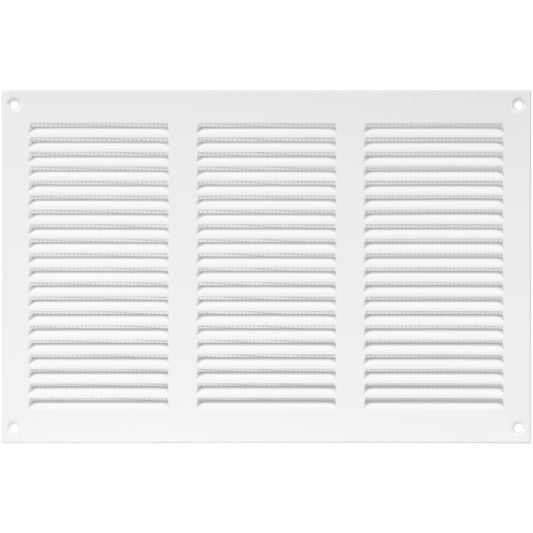 12" x 8" Inch / 300 x 200 mm White Air Vent Cover - Quality Steel Return Air Grilles - for Ceiling and Sidewall - HVAC - with Insect Protection Screen
